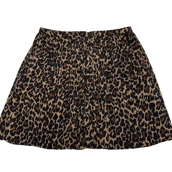 J.Crew Skirt Women 4 Brown Black Cheetah Animal Print Mini Pleated - Picture 3 of 10